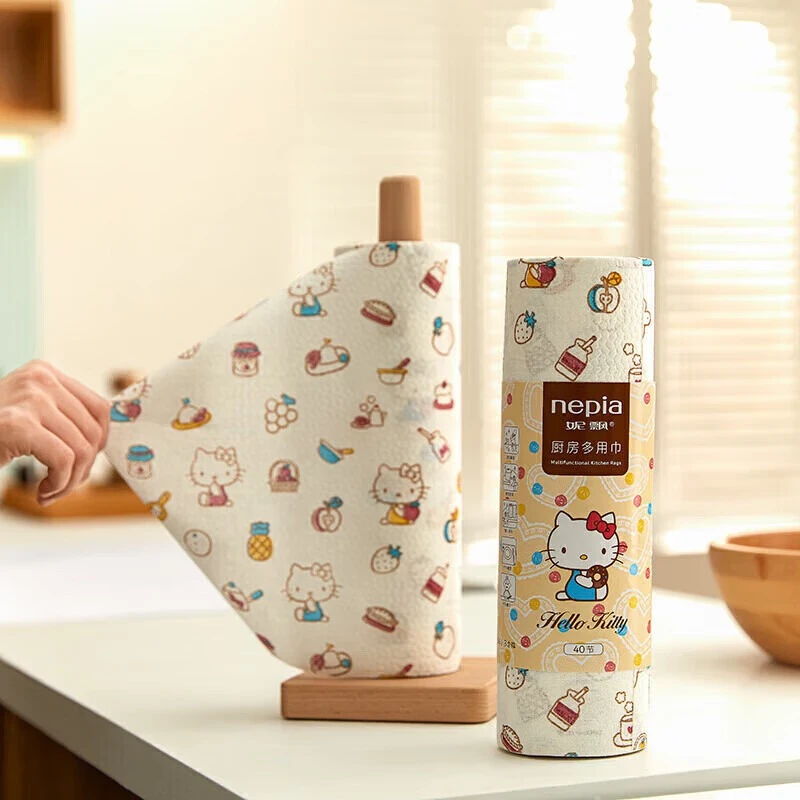 妮飘凯蒂厨房用纸万用多用纸巾餐垫纸40节*4卷家用洗碗吸水吸油
