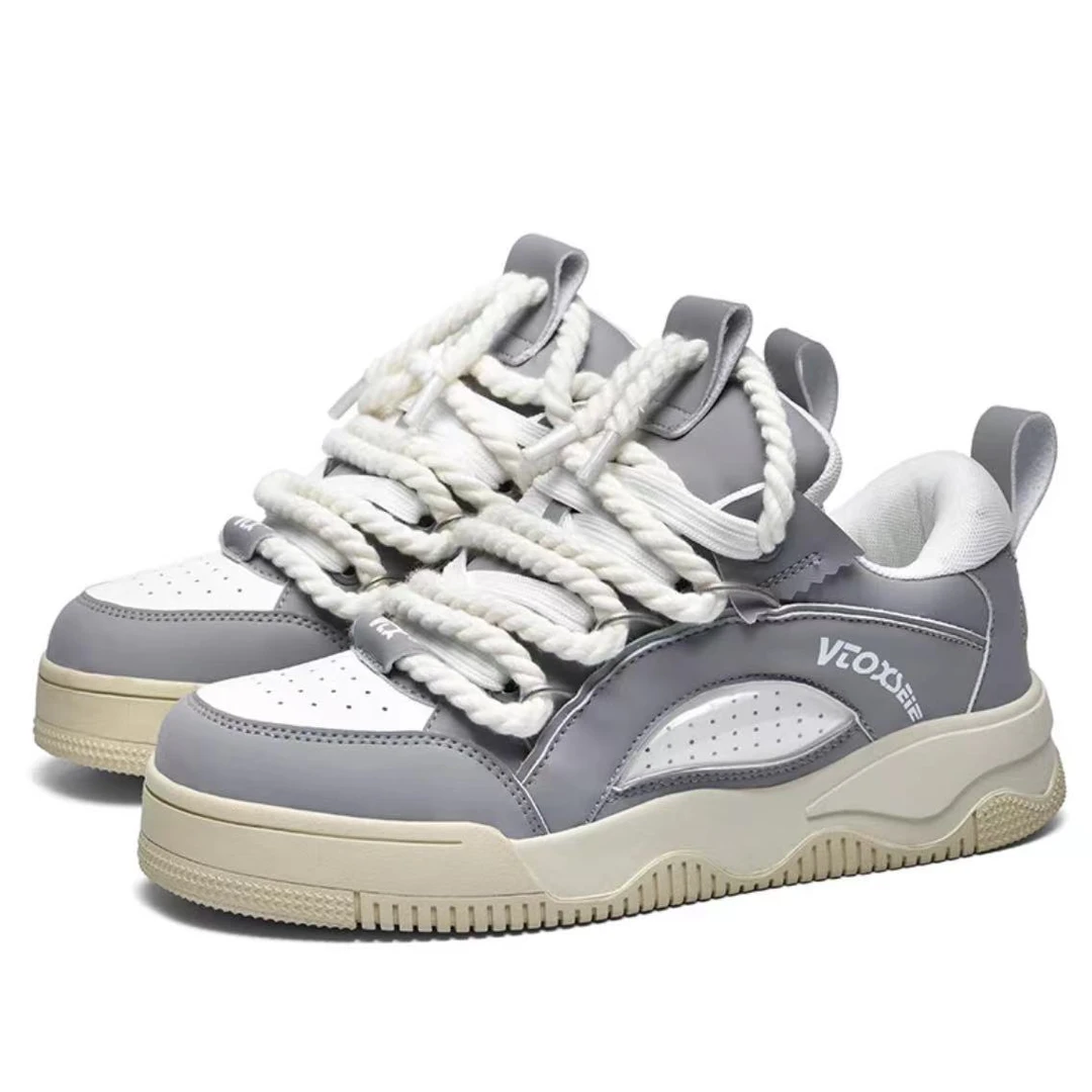 18358新款1牛仔蓝破碎拼接休闲低帮面包鞋情侣百搭