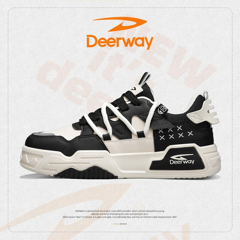 【薇姐补贴】141183917黑白德尔惠正品冬季新时尚百搭运动休闲鞋