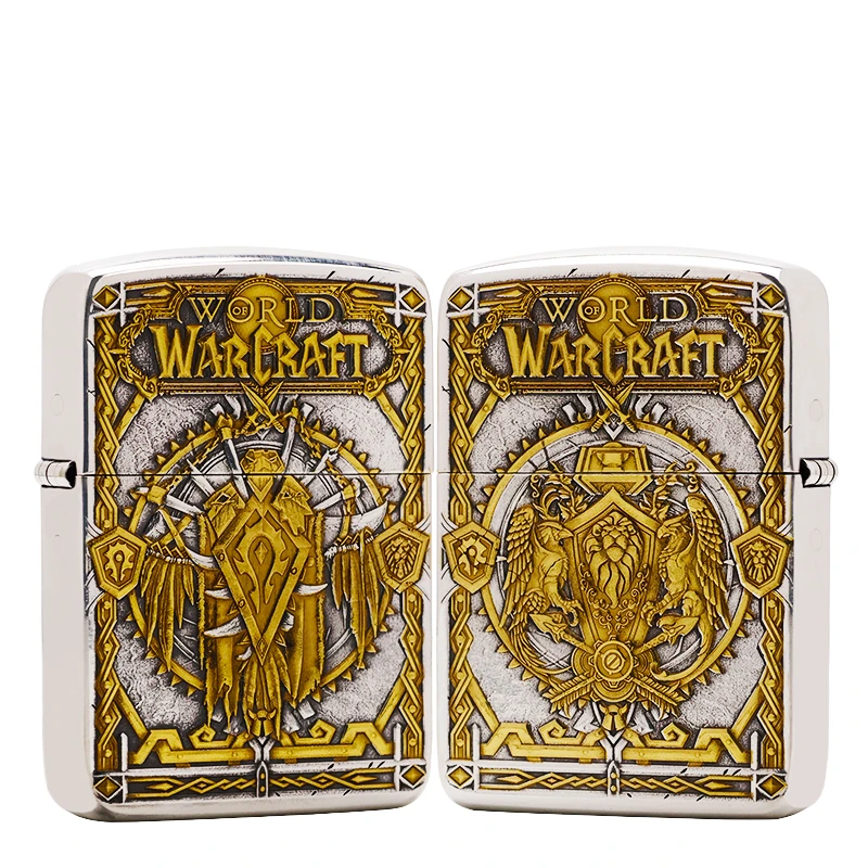 【蚊版】-3D浮雕1941军机镀银鎏金魔兽世界正品原装煤油打火机