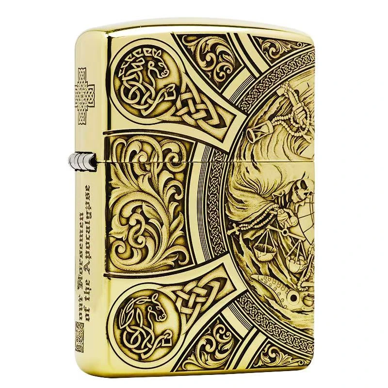 【蚊版】-3D天启四骑士盔甲机五面立体浮雕原装正品煤油防风打火机