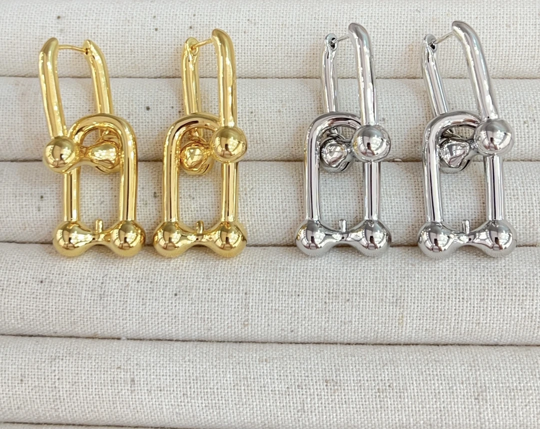 铜合金耳饰 欧美冷风时尚设计款大马蹄耳扣耳光环