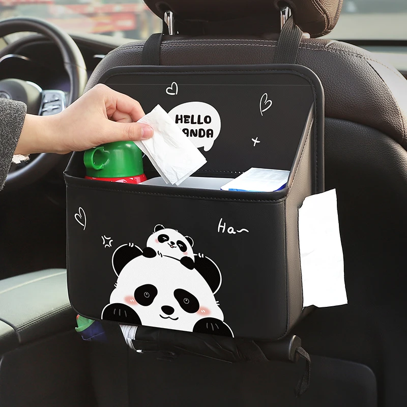 多功能车载收纳袋可爱后排椅背挂式储物袋卡通汽车内用纸巾盒挂袋