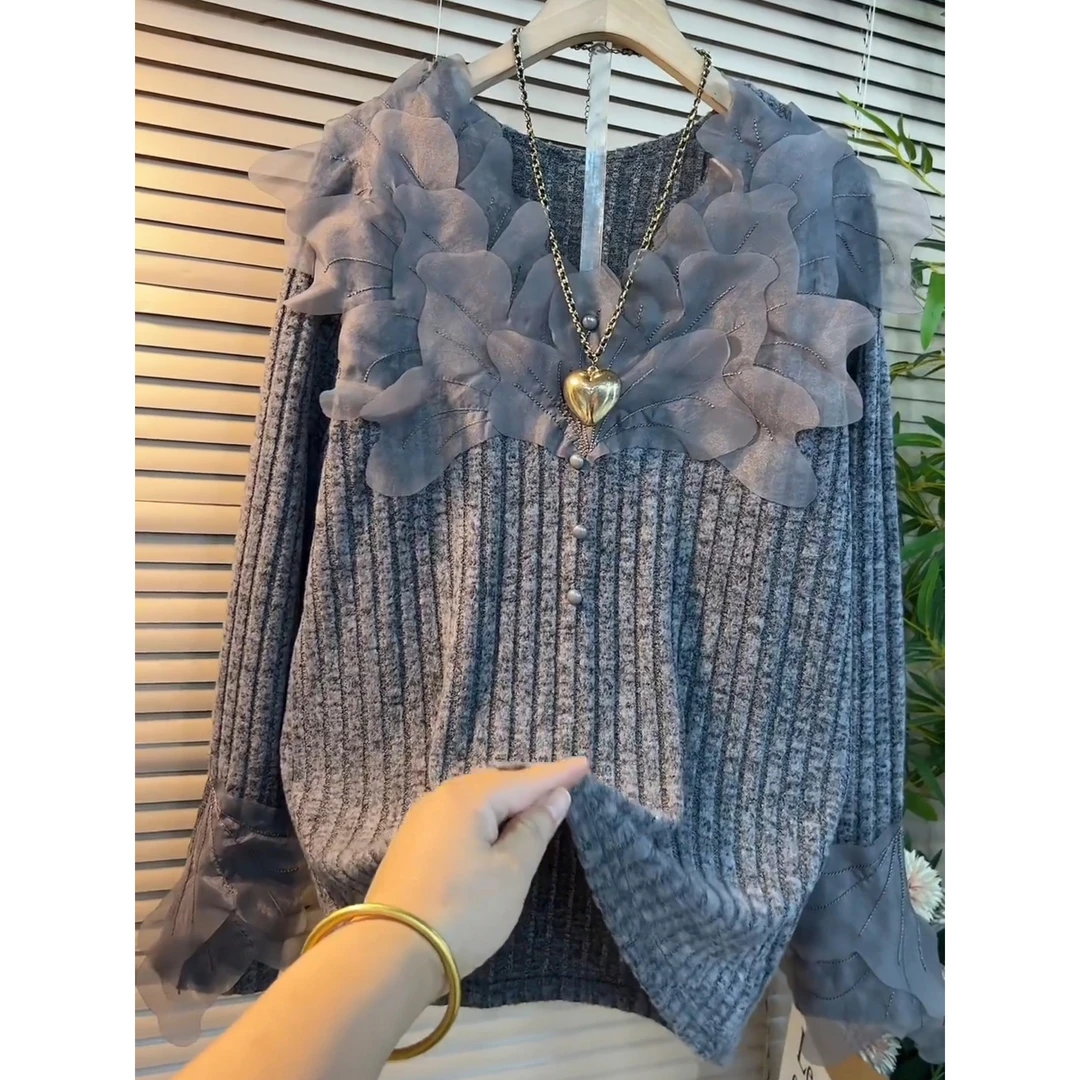 时尚气质百搭胖MM大码女装长袖衬衫遮肉显瘦设计感洋气气质秋冬