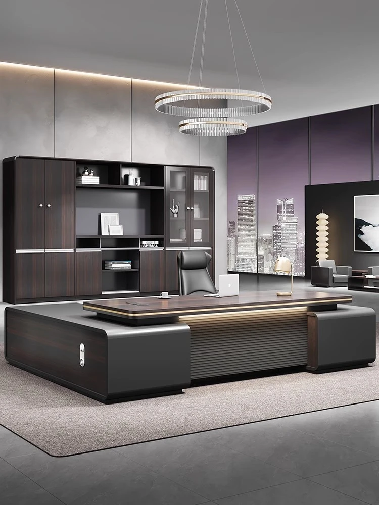 老板办公桌高档总裁主管经理桌椅柜组合董事长办公室轻奢配套家具