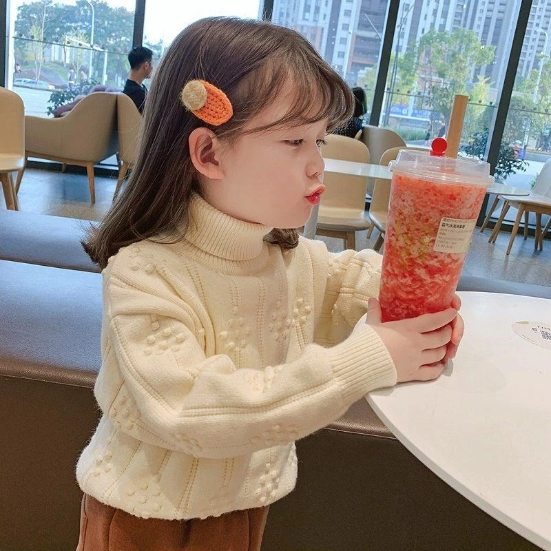 洋气童装儿童加绒毛衣宝宝秋冬季加厚针织上衣女童打底衫韩版冬装