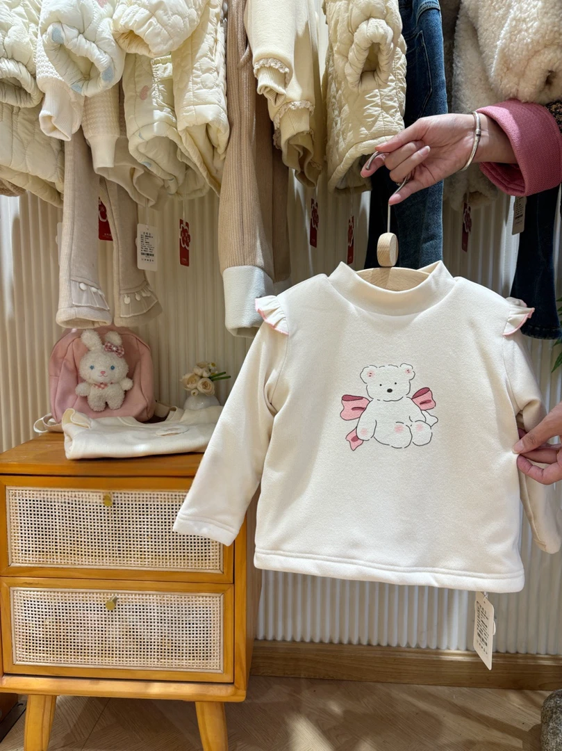 【原创设计品牌】jw&kids 4113冬季加厚特厚保暖衣打底衫三层夹棉