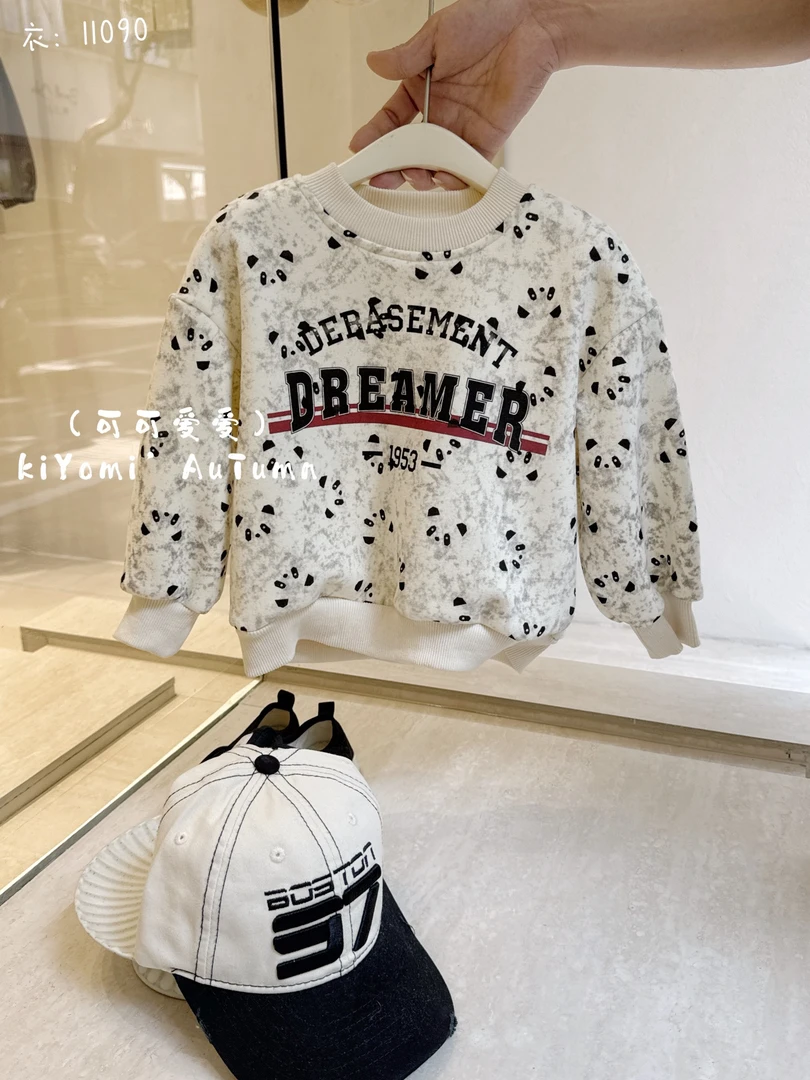 【原创设计品牌】ka&kids 1090冬季新款男童加绒卫衣一体绒棉T恤