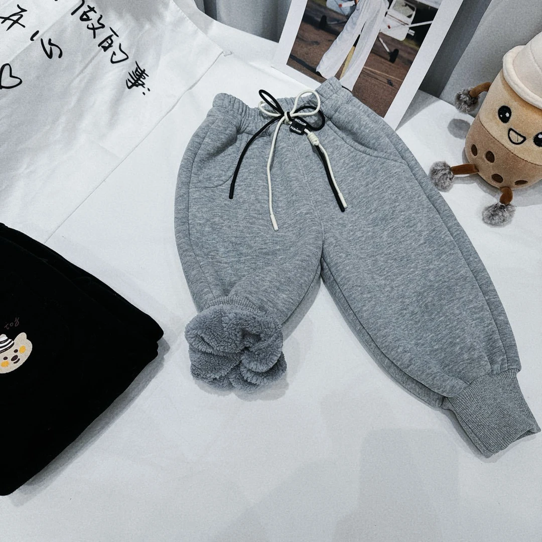 fy&kids 9682冬季设计款男女童韩版加绒运动裤一体绒卫裤休闲裤