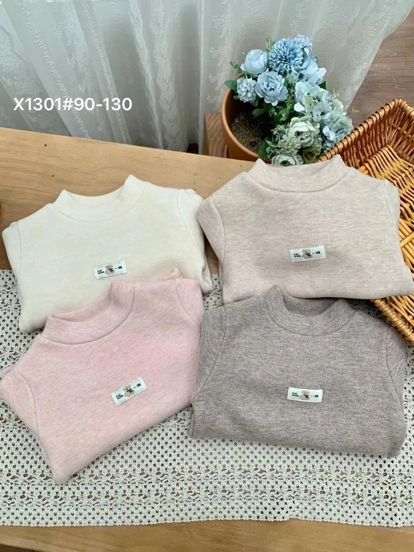 【原创设计品牌】txs&kids 1301秋冬系列儿童打底衫薄绒加绒打底衫