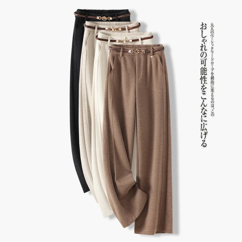 醋酸毛呢直筒裤女2024秋冬季新款今年流行羊毛呢加厚毛呢裤直筒裤