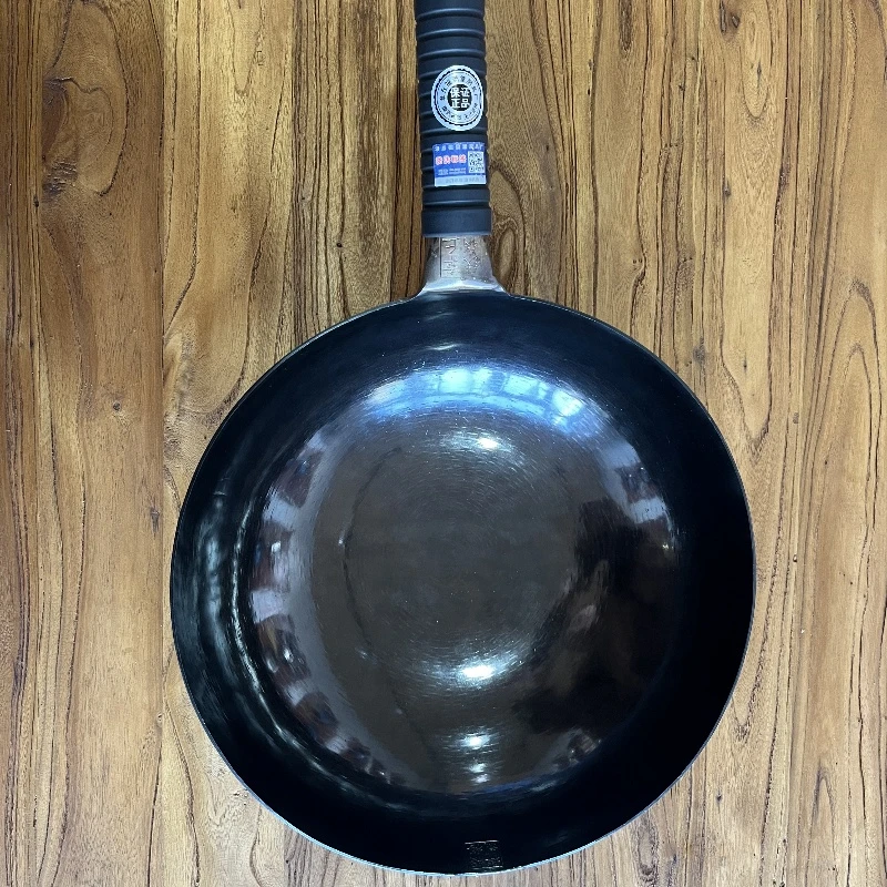 福裕祥正宗章丘古方原色黑锅纯手工老式家用无涂层炒菜锅不粘锅