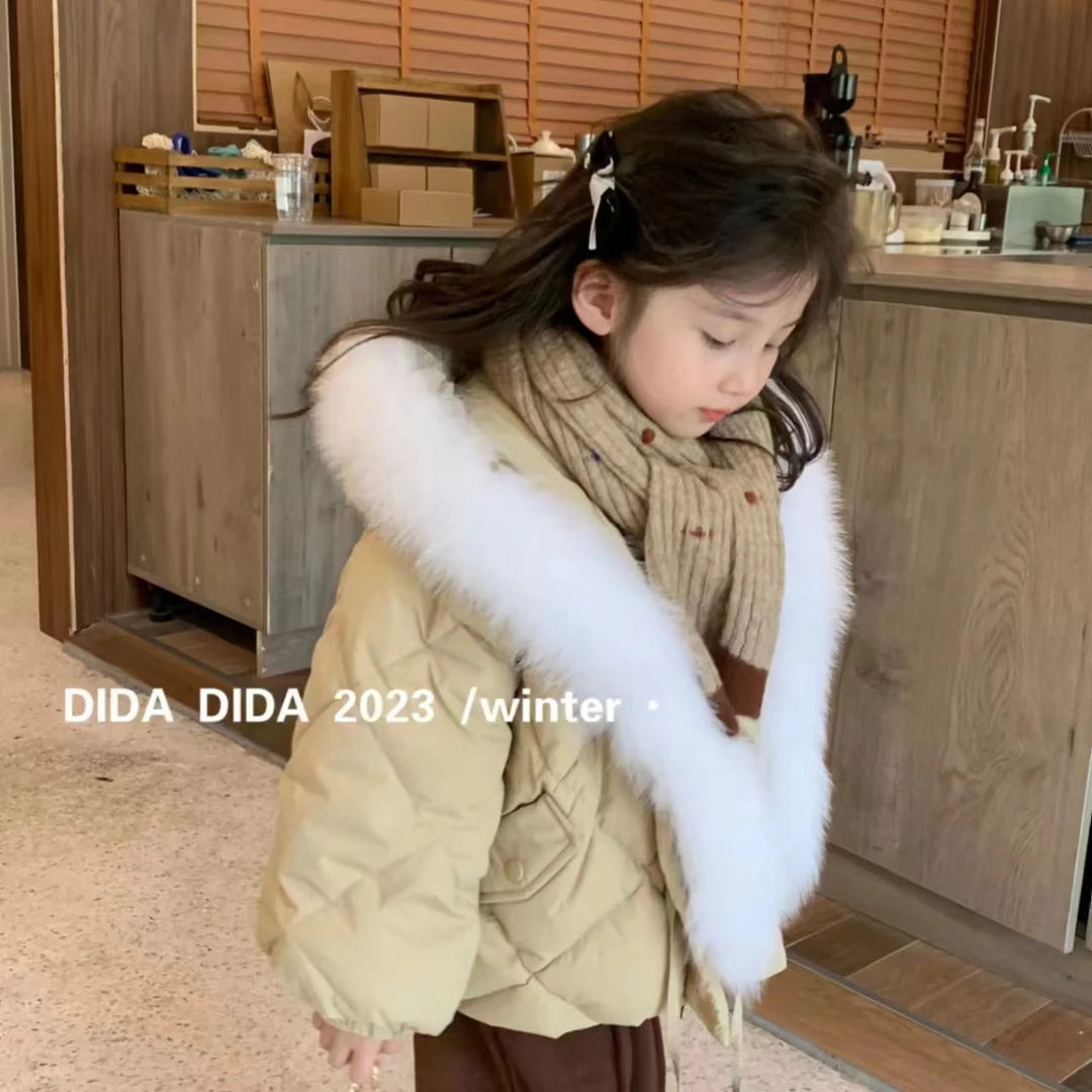 Y-N533【阿楠家甄选】女童棉服冬款时尚长毛领秋冬儿童
