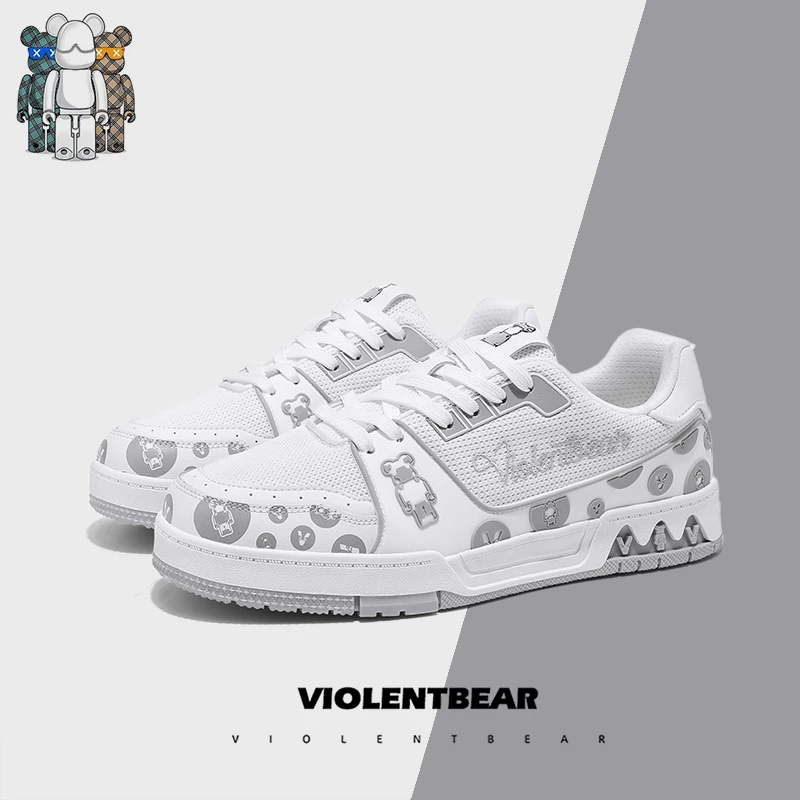 VIOLENTBEAR/暴力熊轻奢潮鞋情侣透气时尚百搭低帮休闲板鞋6688