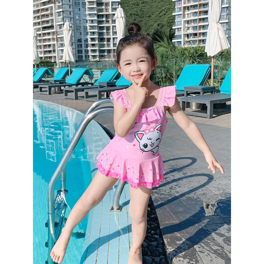 儿童连体泳衣可爱女亲子家庭泳衣女童泳衣婴幼儿速干泡温泉游泳衣