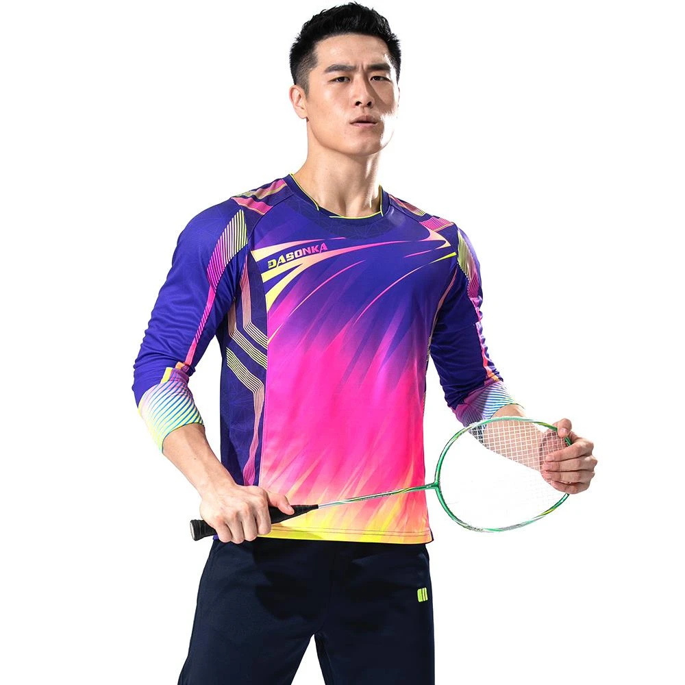 【速干型】专业秋冬季羽毛球长袖男款球衣乒乓球服运动羽毛球服