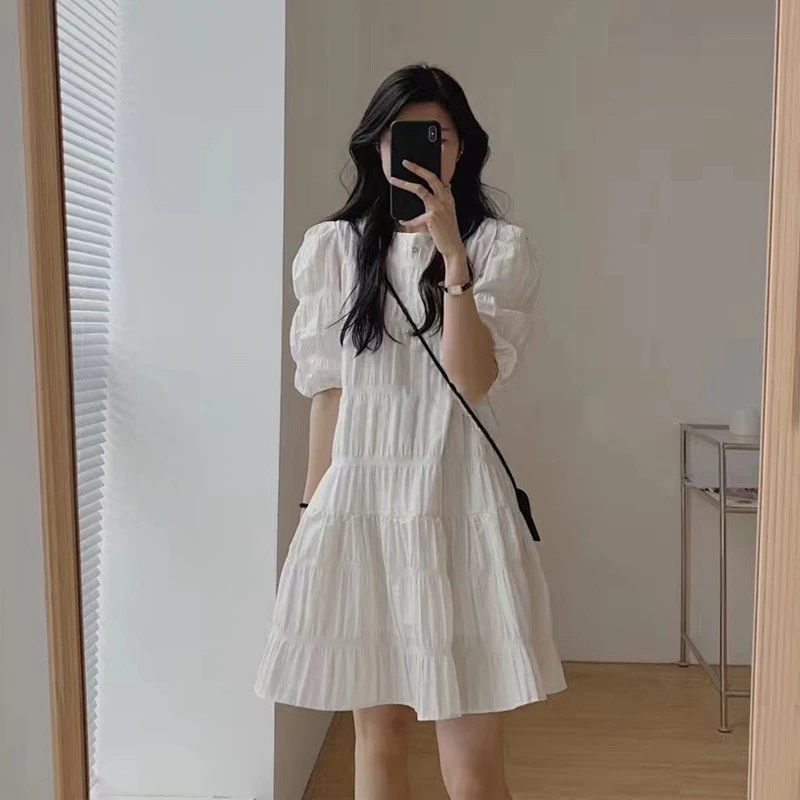 法式气质初恋白色连衣裙女装夏季2023新款高级感设计感小众短裙子