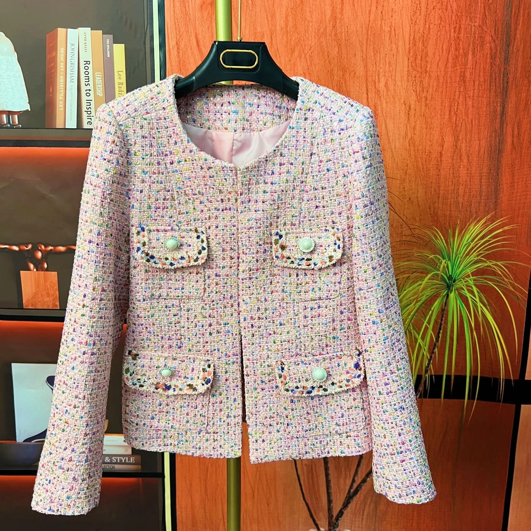 2024秋季新款短外套短款编织秋冬牛仔设计师春秋小个子国风上衣