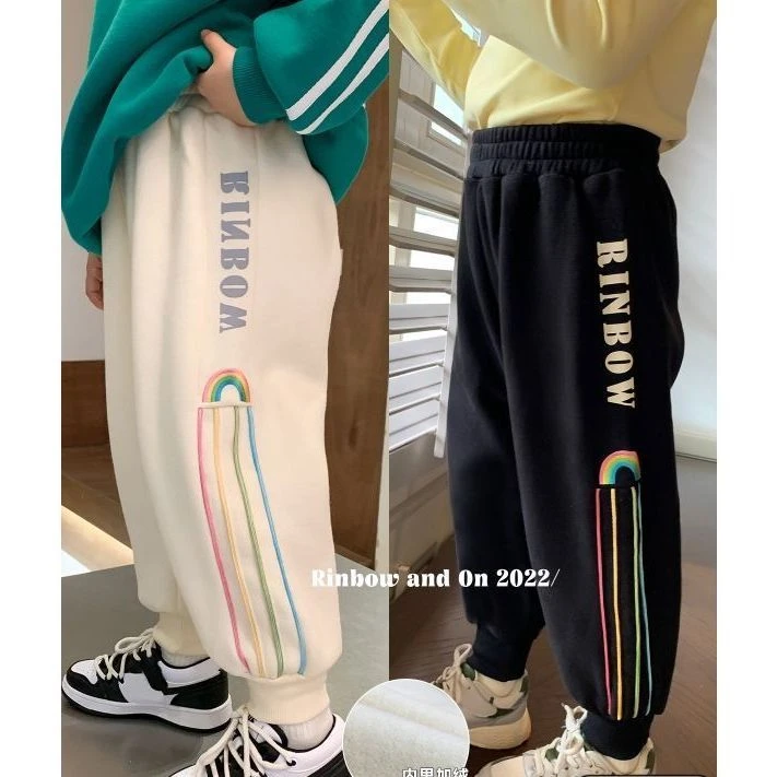 女童加绒裤子2025新款秋冬女宝宝加厚一体绒休闲运动裤宝宝裤子潮