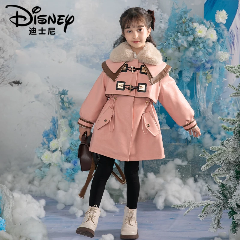 【YW】Disney/迪士尼女童冬新款中长款简约淑女加厚派克服XCE3PJ108