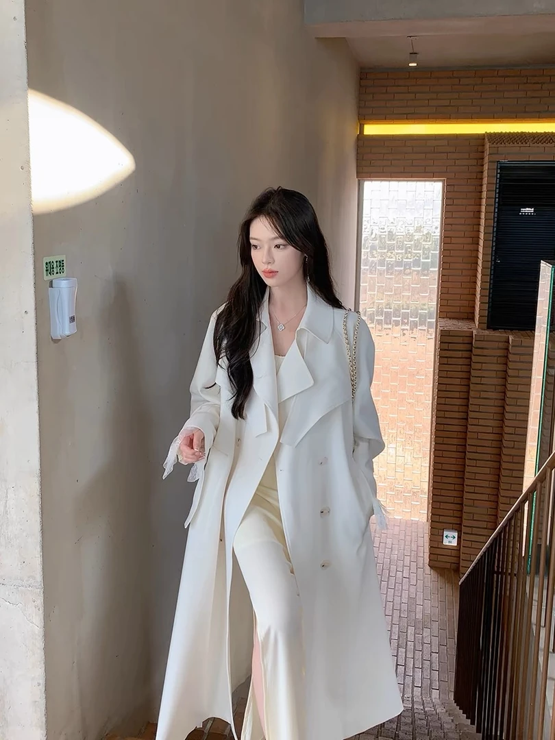 300斤特大码女装胖mm高级感英伦风长款风衣2025春秋新款收腰大衣