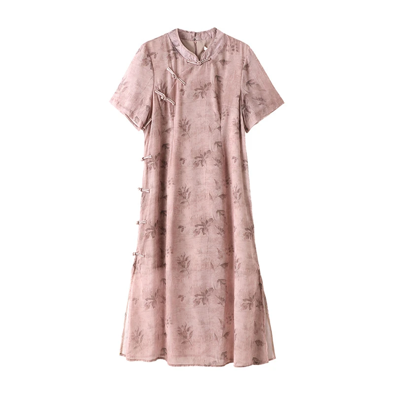 【清平调】300斤大码女装胖mm新中式国风2025夏新款复古开叉连衣裙