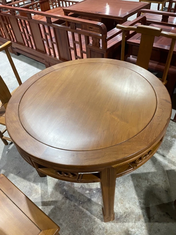 缅甸柚木小圆桌93x93x73不包邮
