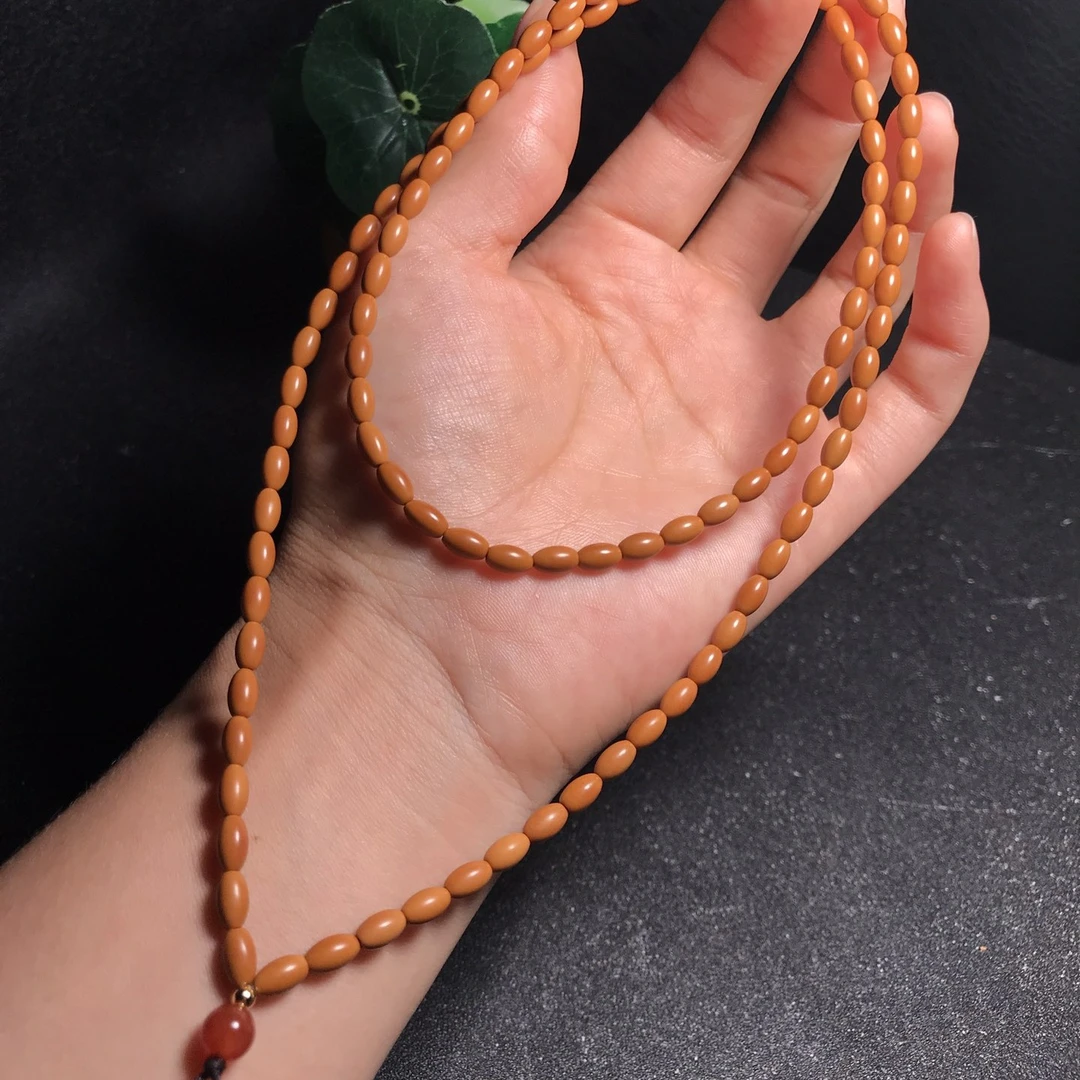 橄榄核精品7*4大米珠吊坠绳项链绳毛衣链挂绳脖挂绳男女配饰文玩