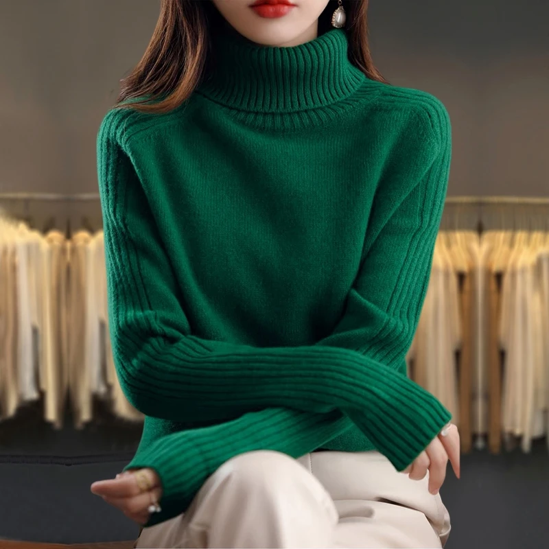 胖mm秋冬特大码高领毛衣女宽松遮肚子上衣2025新款针织打底羊绒衫