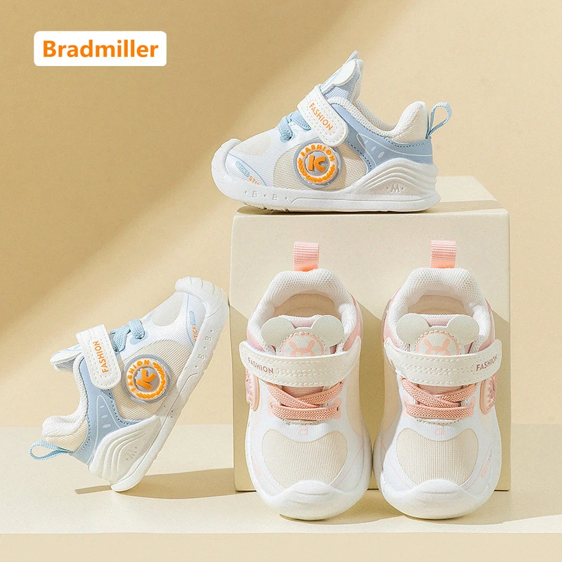 Bradmiller男宝宝鞋子春秋新款小童机能鞋春季软底透气婴儿学步鞋