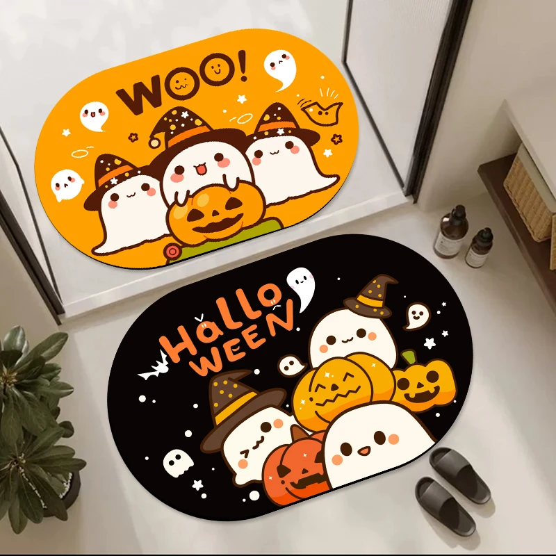 小鬼叠叠卡通浴室吸水地垫软硅藻泥卫生间门口防滑脚垫子厕所地毯