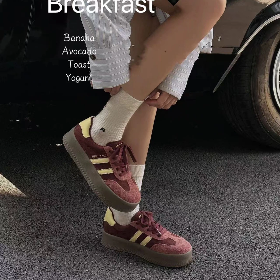 【保国女鞋】美拉德复古潮牌厚底休闲德训鞋（636）