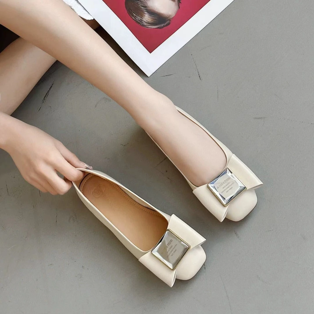 【保国女鞋】时尚百搭软底韩版方头浅口低跟（2505-2）