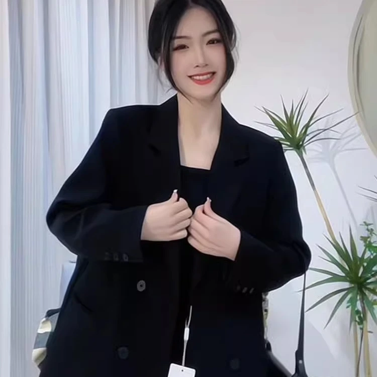 秋冬宽松西装外套女2025新款简约百搭高级感洋气小个子休闲西服潮