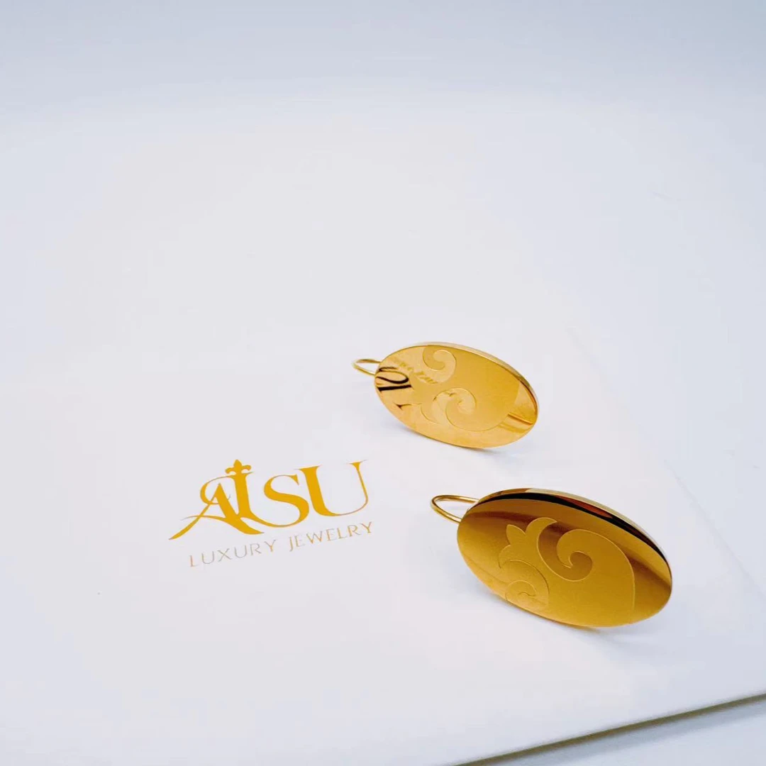 合金耳饰 ALSU原创经典民族风光面耳环时尚轻奢气质手工百搭