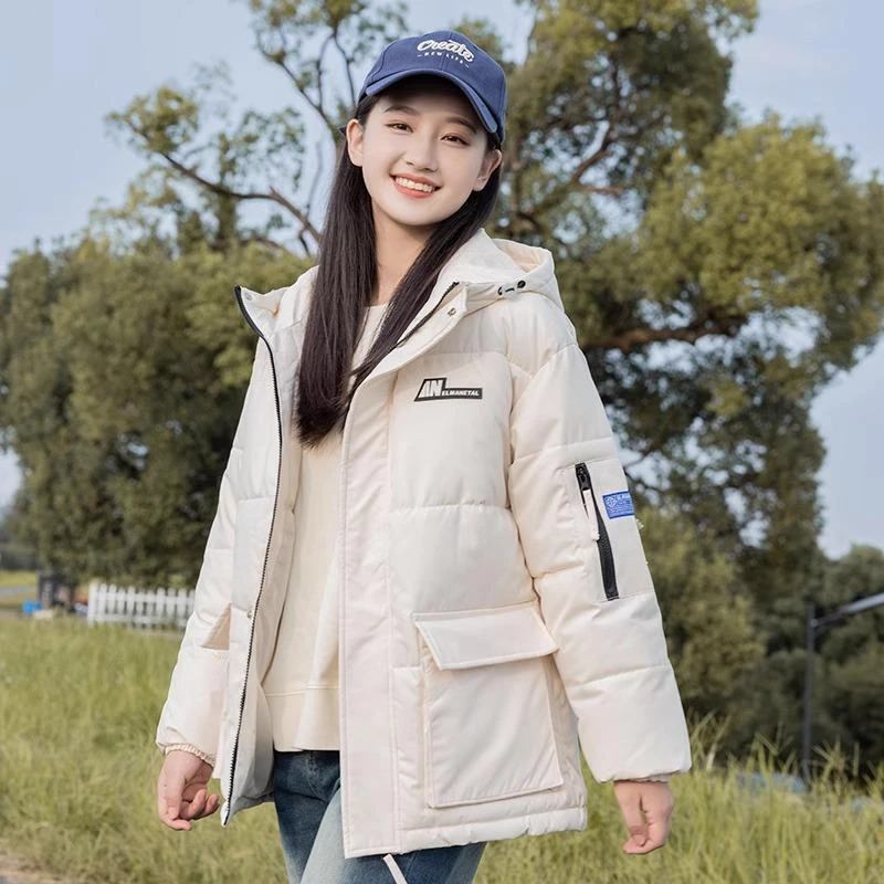 中学生棉衣女初中生加厚冬季外套韩版潮少女国风棉袄女款加绒加厚