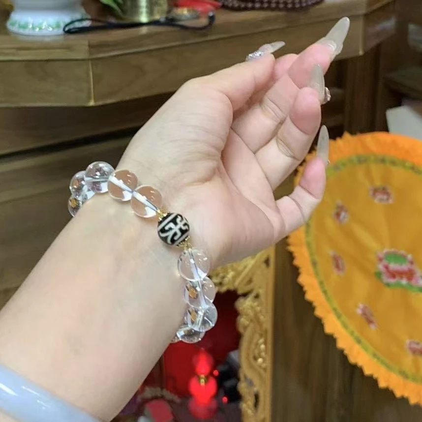 【广东小丽】天然白水晶12➕玛瑙12 手链
