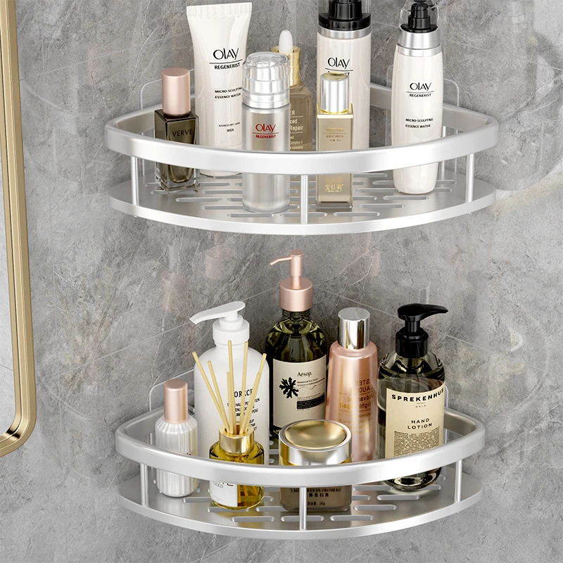 铝合金免打孔挂墙上收纳卫生间置物架壁挂式厕所洗手间洗漱收纳架