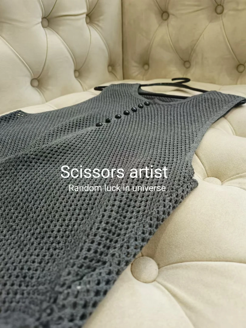 【Scissors artist】高端设计师走秀女装针织马甲0968