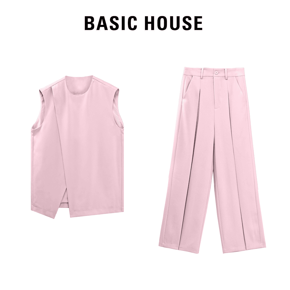 Basic House/百家好TS夏季设计师小众气质百搭简约西装套装DX372