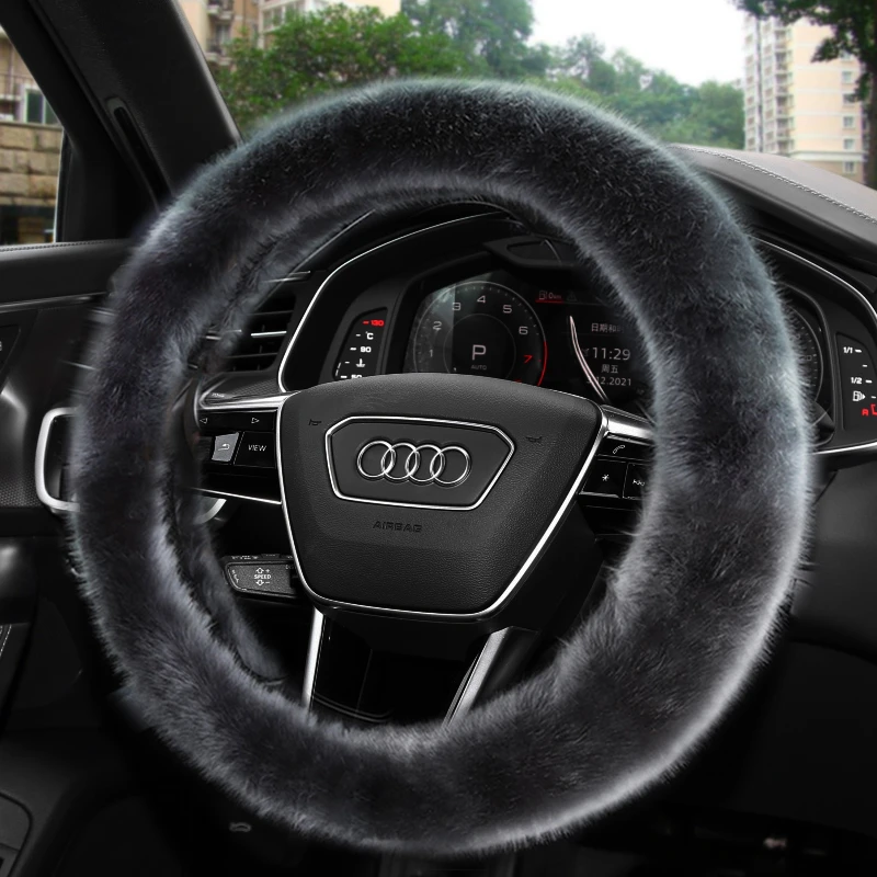 汽车方向盘套冬季毛绒保暖通用男女防滑大众速腾奔驰宝马奥迪把套