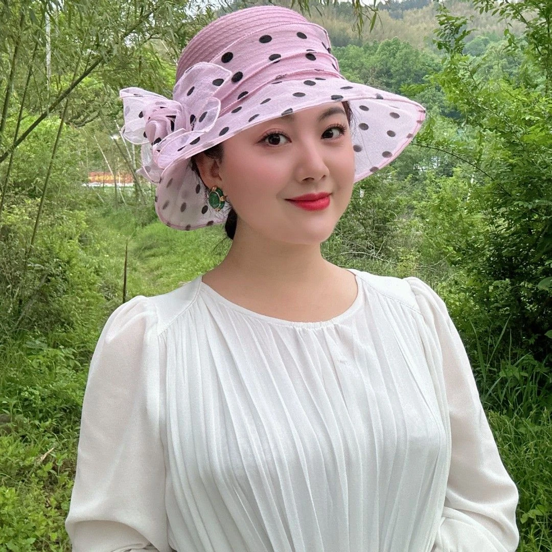 可折叠妈妈遮阳防晒帽子气质显脸小透气薄款凉帽洋气时尚高颜值