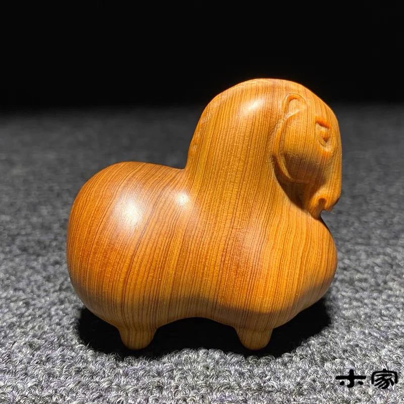 太行崖柏陈化料唐马手把件木雕生肖马到成功文玩摆件可爱动物小马