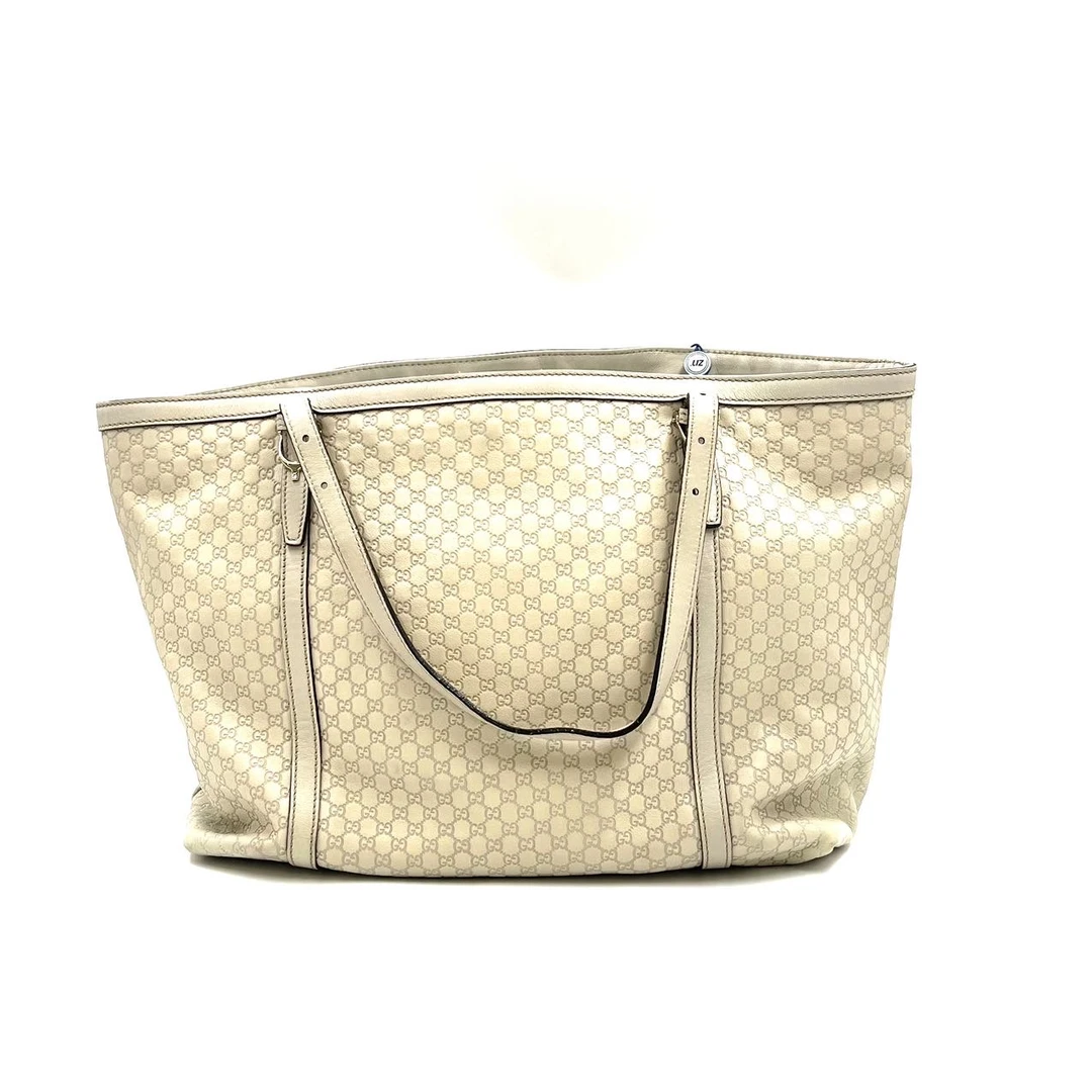 95新 GUCCI/古驰 98新Gucci/古驰 白色老花托特包 BZ00016