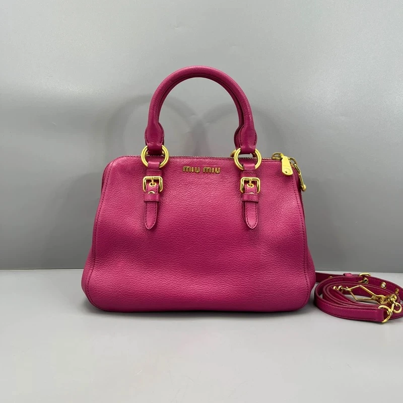 95新 MIU MIU/缪缪 miumiu粉色紫色手提斜挎包BZ00025