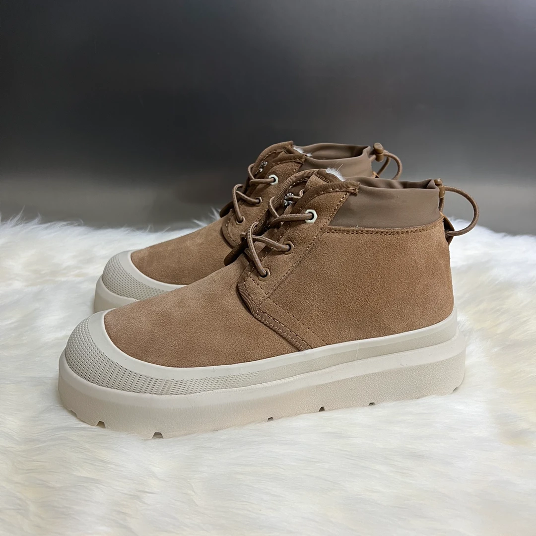 【默认微瑕 no退no换】澳大利亚新款羊皮毛一体防滑男士乳胶雪地靴