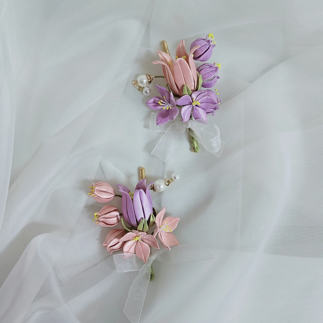 原创风铃胸花发簪发饰【付款后7天内发货】手工定制款可爱古风紫色