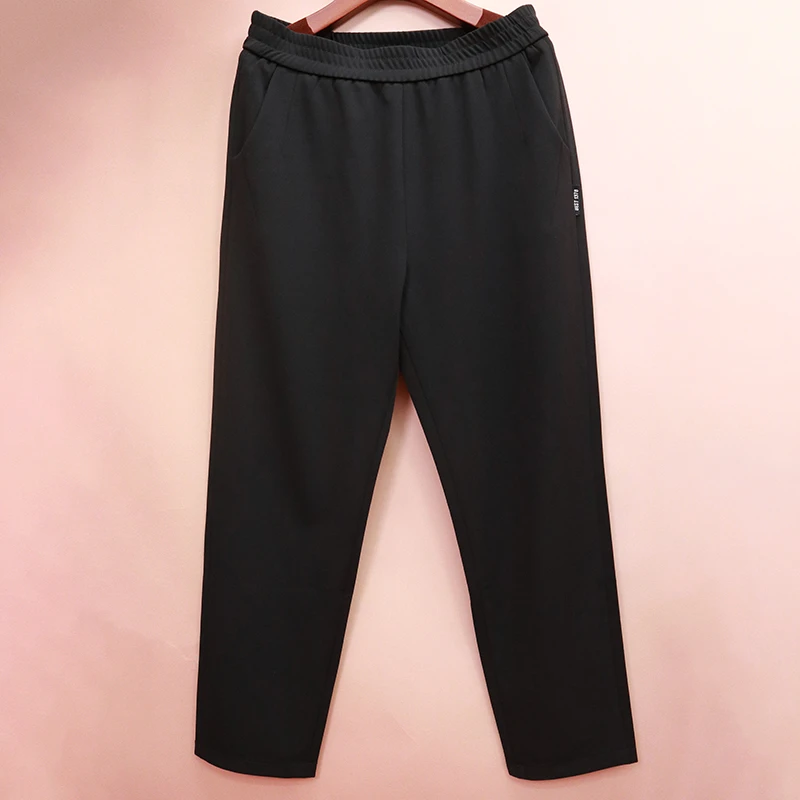 中老年女装裤子女裤休闲宽松舒适针织九分百搭时尚运动弹力裤