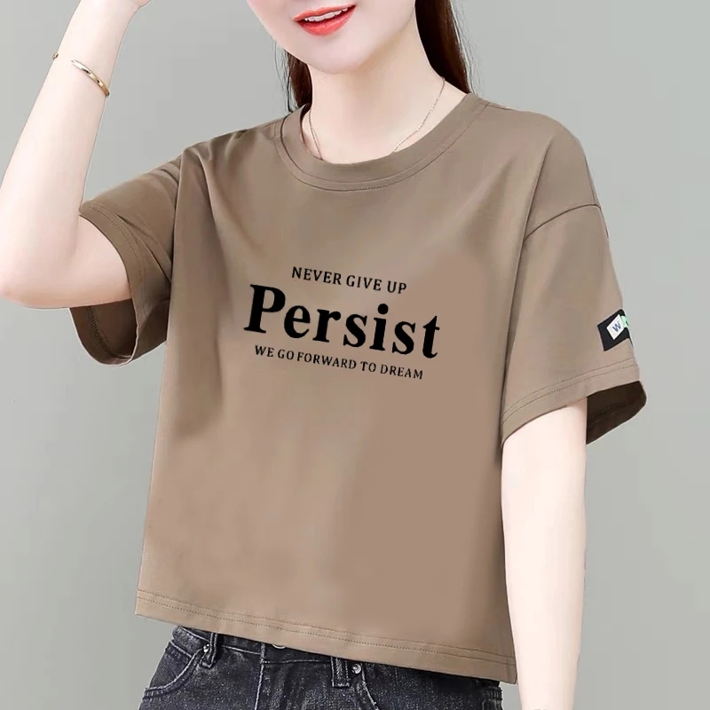 100%纯棉短袖t恤女短款夏季新款韩版宽松显瘦遮肚大码百搭上衣ins