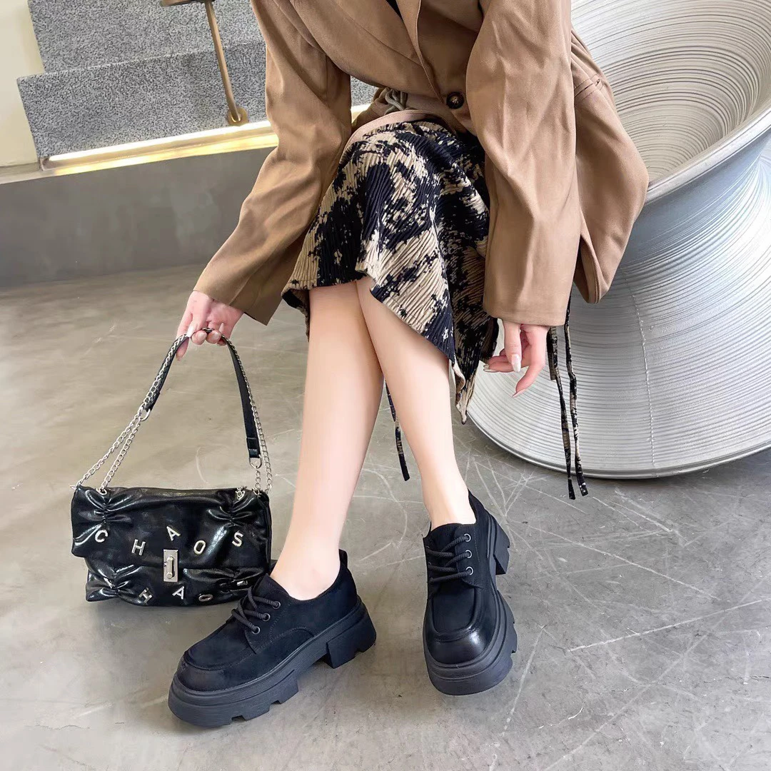 A51 美拉德美式复古厚底增高鞋子英伦乐风福鞋991-70 拖1下